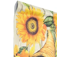 Small Cornucopia & Flowers Autumn Harvest Garden Flag