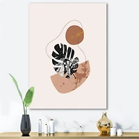 Designart - Abstract Shapes & Tropical Monstera Leaves