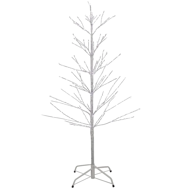 4ft. Pre-Lit White Birch Twig Artificial Christmas Tree, Pure White LED Lights