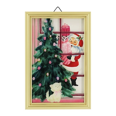 Santa in Window Framed Wall Art by Ashland®