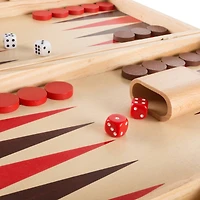 Toy Time Wooden Backgammon Board Game Set