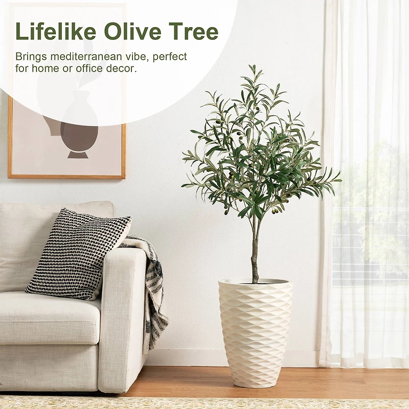 Glitzhome® 4ft. Faux Olive Tree in Pot