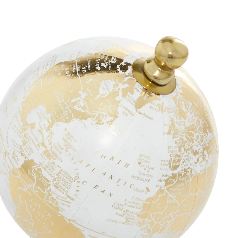 10" Gold Stoneware Coastal Globe