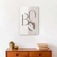 Boo Faux Wood 12" x 18" Canvas Wall Art