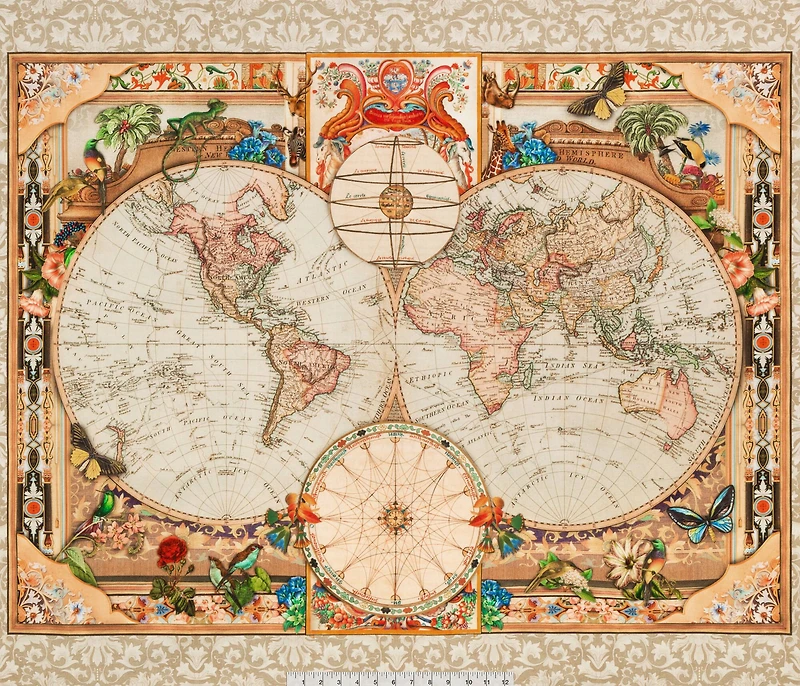 Robert Kaufman World Map Fabric
