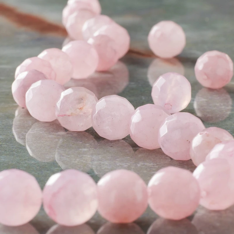 12 Pack: Faceted Rose Quartz Round Beads, 10mm by Bead Landing™