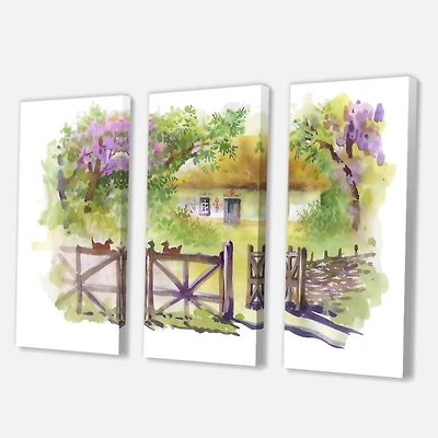 Designart - Painting Of Rustic Cottage In The Woods