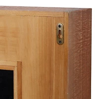 29" Brown Wood Farmhouse Wall Mirror