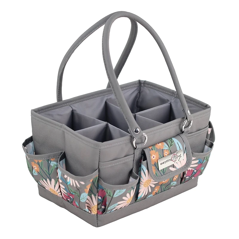 Everything Mary Daisy Floral Print Sewing Store & Tote Craft Organizer