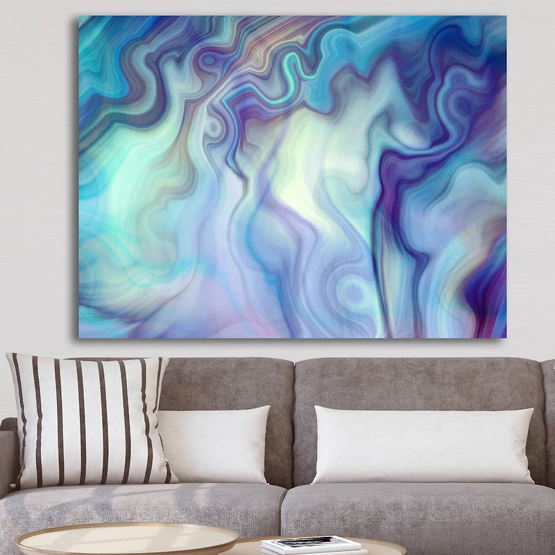 Designart - Marbled Colours in Shades of Turquoise and Purple