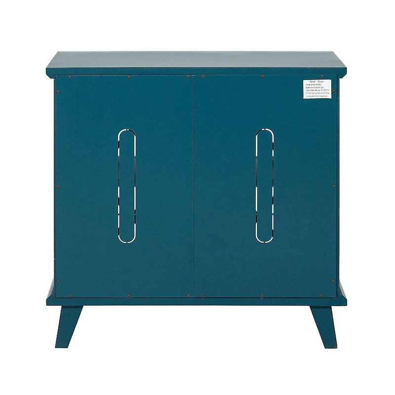 Walker Edison 32" Blue Fretwork Accent Storage Cabinet