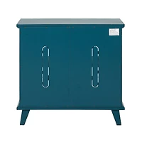 Walker Edison 32" Blue Fretwork Accent Storage Cabinet