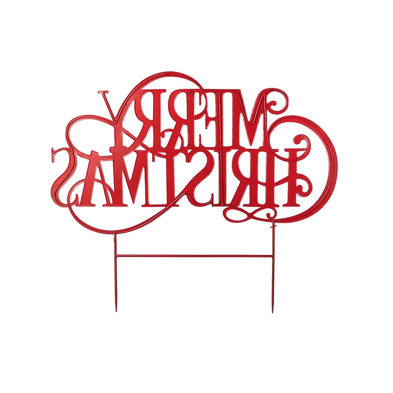 Glitzhome® 36" Oversized Metal Christmas "MERRY CHRISTMAS" Yard Stake