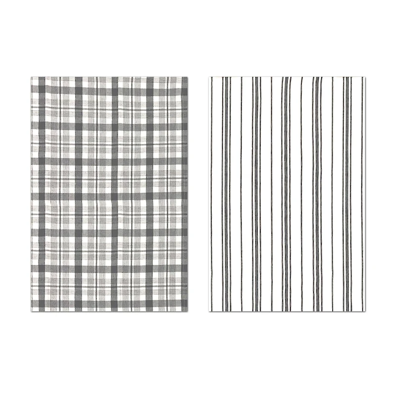 MUkitchen Stainless Steel Gray Farmhouse Kitchen Towels, 2ct.
