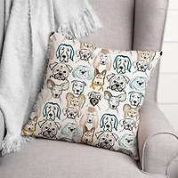 Dog Face Sketch 7 Throw Pillow