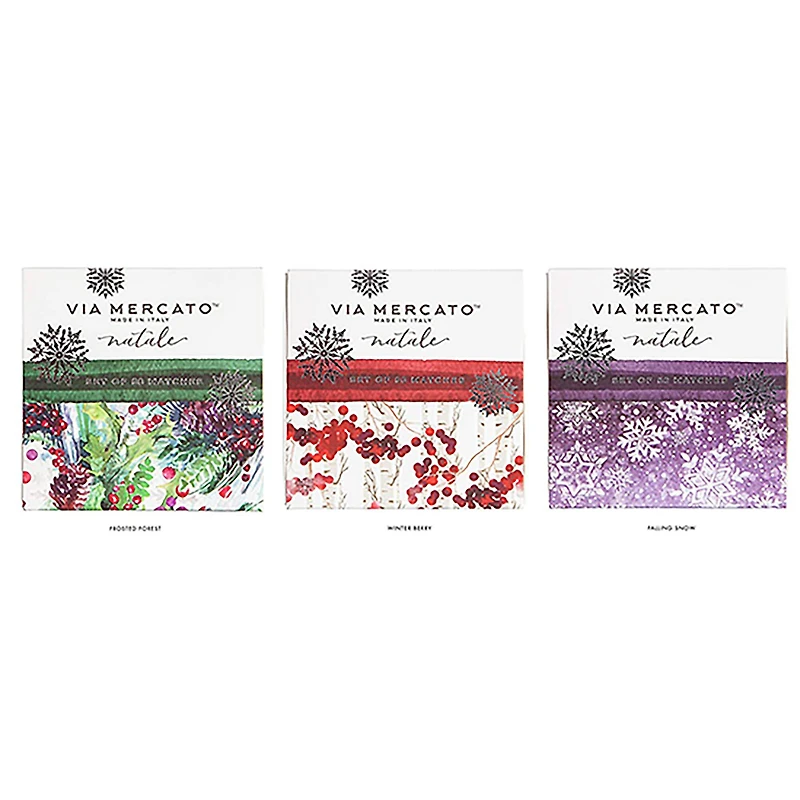 European Soaps Falling Snow Natale Match Box Set, 50ct.