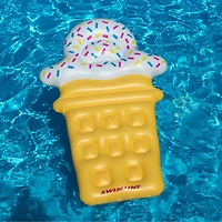 Swimline 72" Inflatable Ice Cream Cone Pool Lounge Raft