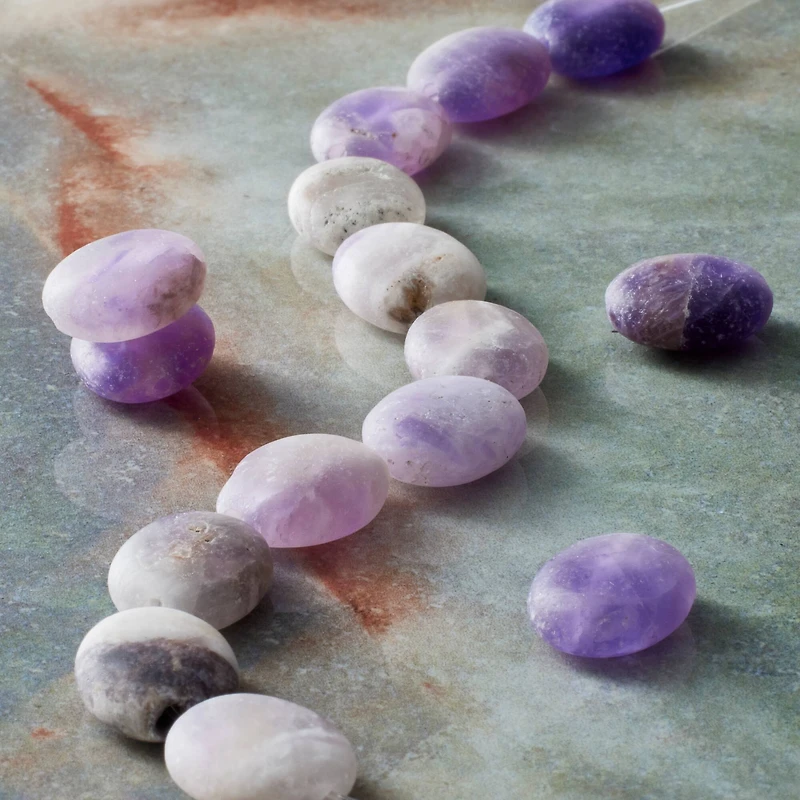 Matte Amethyst Oval Beads, 12mm by Bead Landing™
