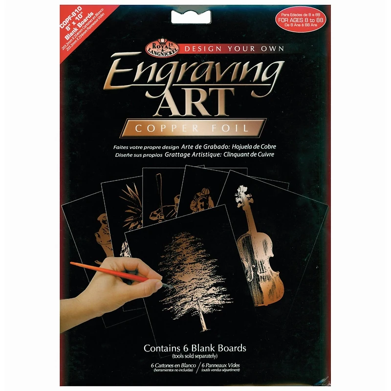 Royal & Langnickel® Engraving Art™ 8" x 10" Copper Foil Blank Boards, 6 Sheets