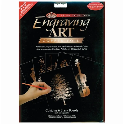 Royal & Langnickel® Engraving Art™ 8" x 10" Copper Foil Blank Boards, 6 Sheets