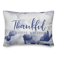 20" Thankful Grateful & Blessed Pillow