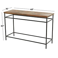 Brown Metal Rustic Console Table 30" x 48" x 16"