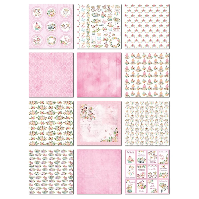 Little Birdie Celebrate Life Cardstock Pack 12" x 12"