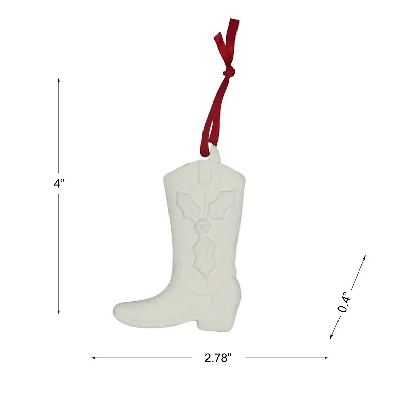 4" DIY Ceramic Cowboy Boot Ornament by Make Market®