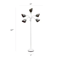 Simple Designs™ 5.6ft. 5-Light Gooseneck White Floor Lamp