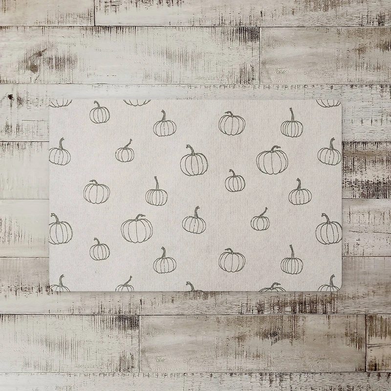 Gray Mini Pumpkin Pattern Floor Mat