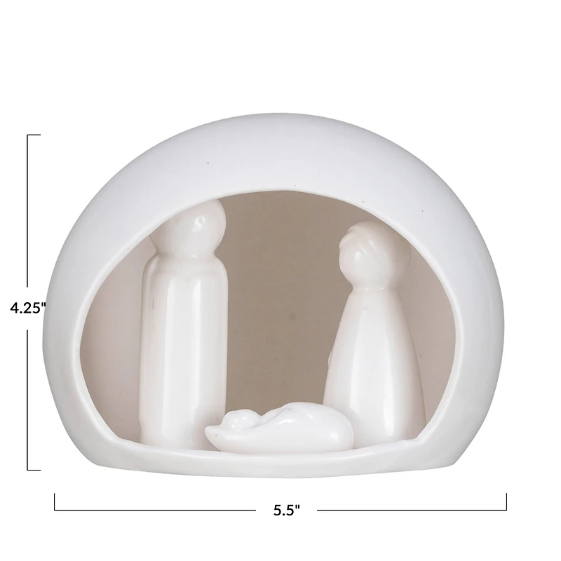 Hello Honey® 5.5" White Dome Stoneware Nativity Décor Set