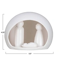 Hello Honey® 5.5" White Dome Stoneware Nativity Décor Set