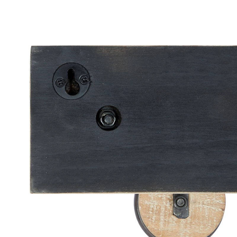 Brown Wood Industrial Wall Hook, 10" x 24" x 4"
