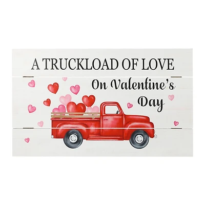 Glitzhome® 24" Wooden Valentine's Truck Wall Sign