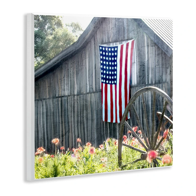 Stupell Industries Americana Barn Floral Farmland Wall Plaque Art