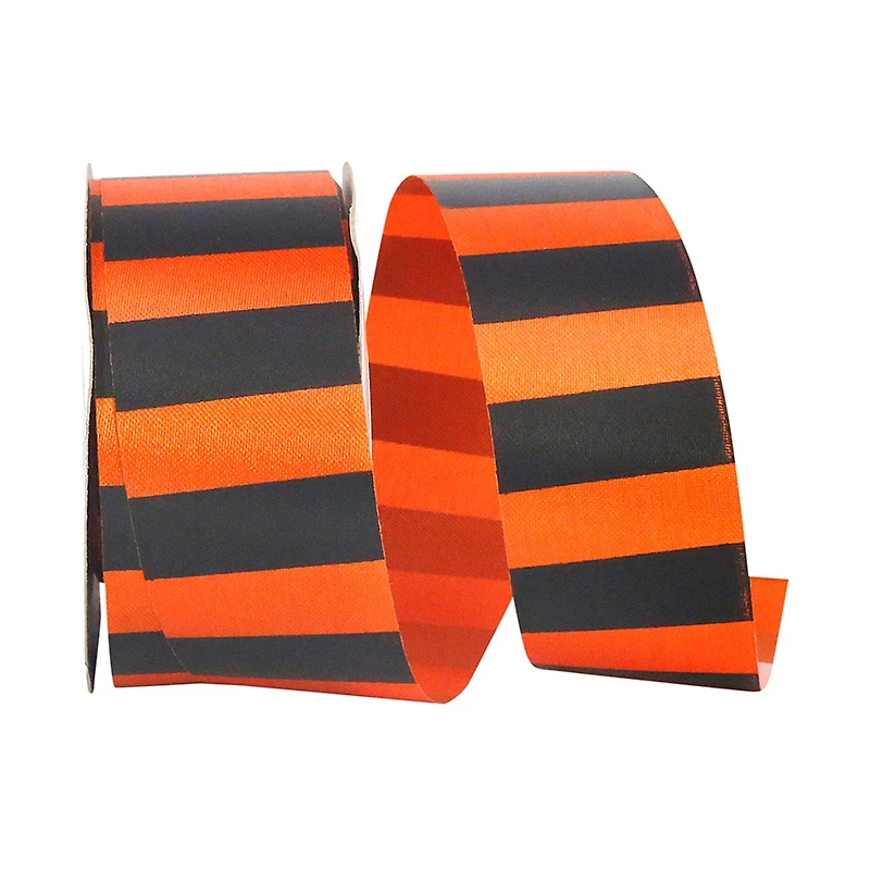 JAM Paper 1.375'' x 25yd. Fall Cabana Stripe Ribbon