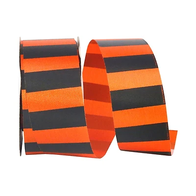 JAM Paper 1.375'' x 25yd. Fall Cabana Stripe Ribbon