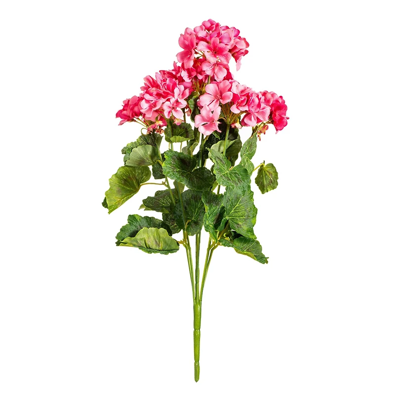 Artificial Coral Geranium Bush