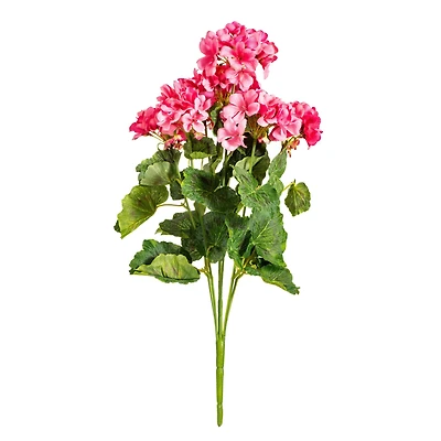 Artificial Coral Geranium Bush