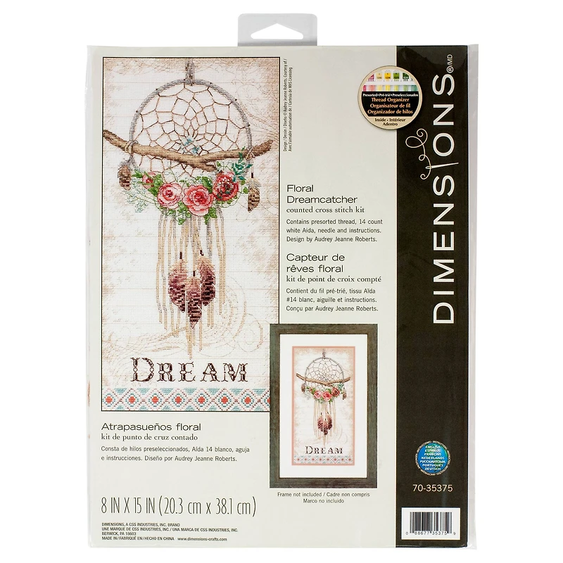 Dimensions® Counted Cross Stitch Kit, Floral Dreamcatcher