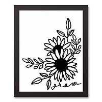Grow Floral 12.73" x 15.73" Black Framed Canvas