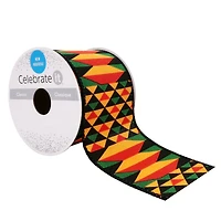 2.5" x 3yd. Faux Linen Wired Geometric Ribbon by Celebrate It™
