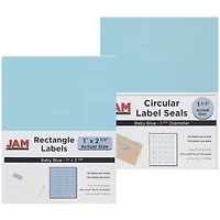 JAM Paper Circular Seal & Rectangular Mailing Address Label Combo Set