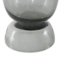 Black Glass Vase Set with Wavy Opening & Gold Speckles