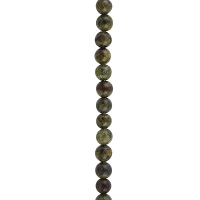 Dark Green & Red Dragon Blood Round Beads by Bead Landing
