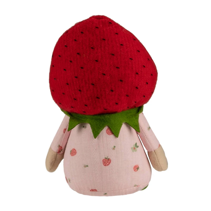 9.5" Green & Red Girl Springtime Strawberry Gnome