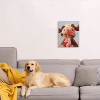 Stupell Industries Baby Cow Drinking Milk Canvas Wall Art