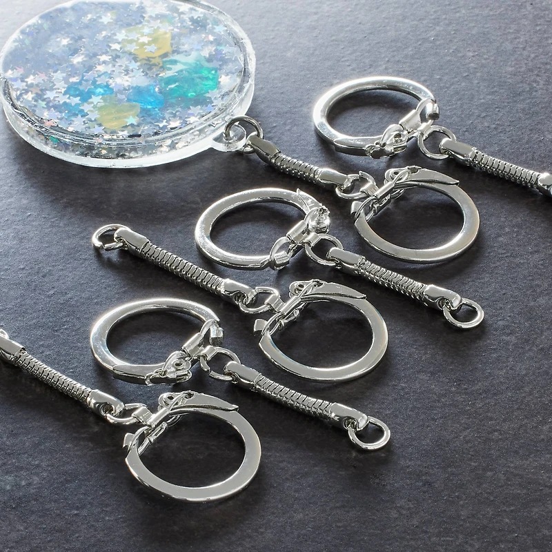 12 Packs: 12 ct. (144 total) Rhodium Snake Keychains by Bead Landing™