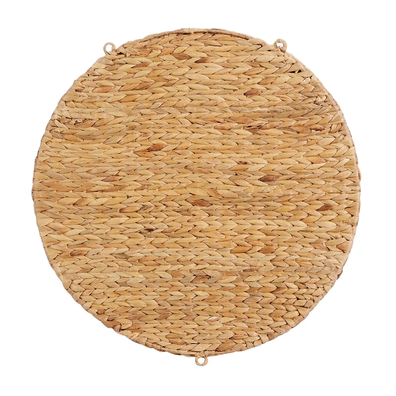 Brown Sea Grass Coastal Style Wall Shelf, 24" x 24" x 24"