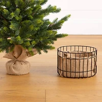 3ft. Artificial Balsam Fir Christmas Tree with Pine Cones in Jute Wire Planter